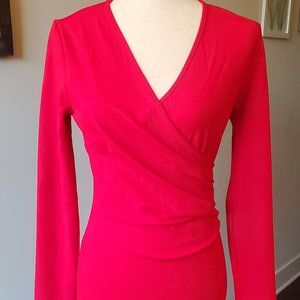 Red asymmetric hem fitted sexy cocktail dress NEVER WORN